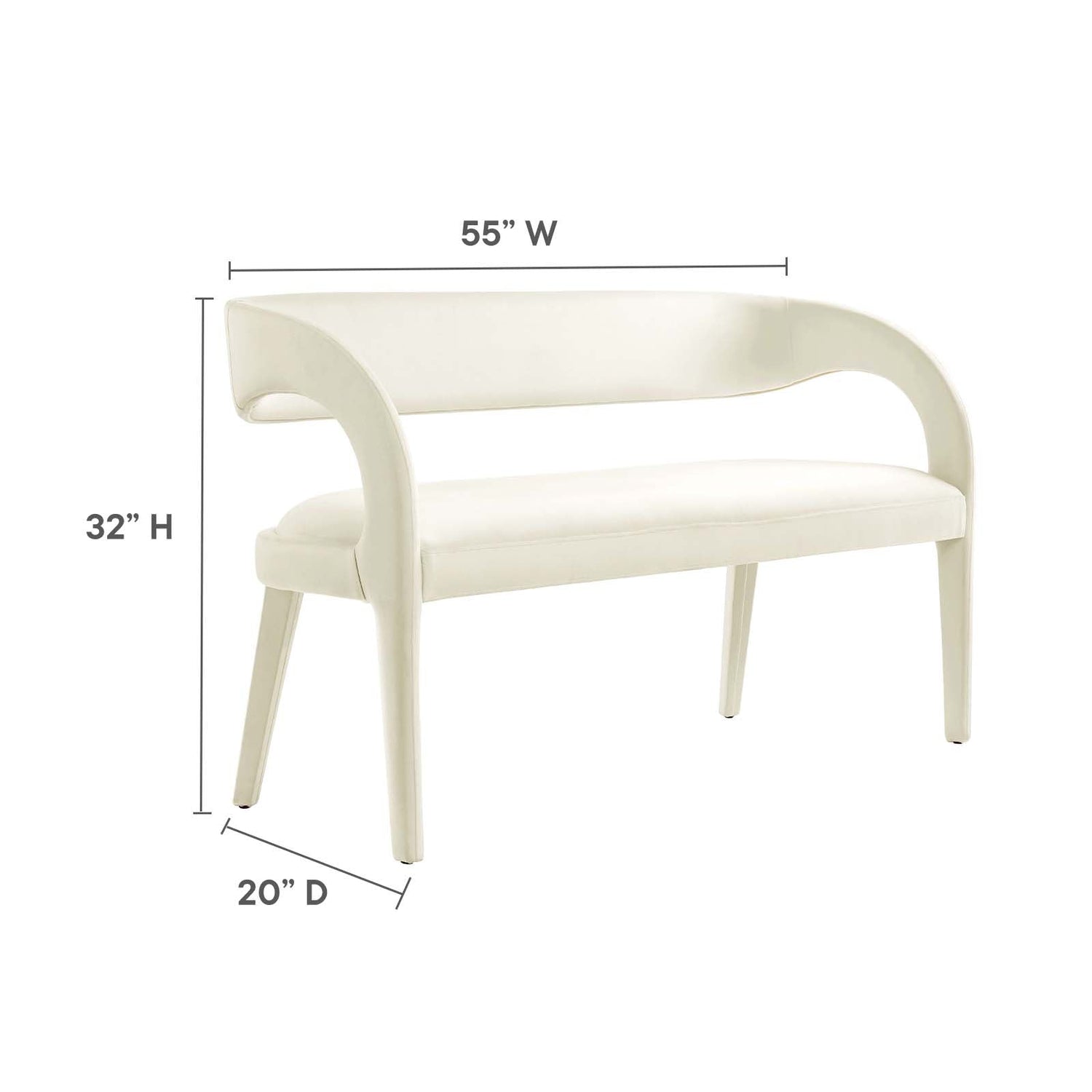 Pinnacle Performance Velvet Accent Bench By HouseBean