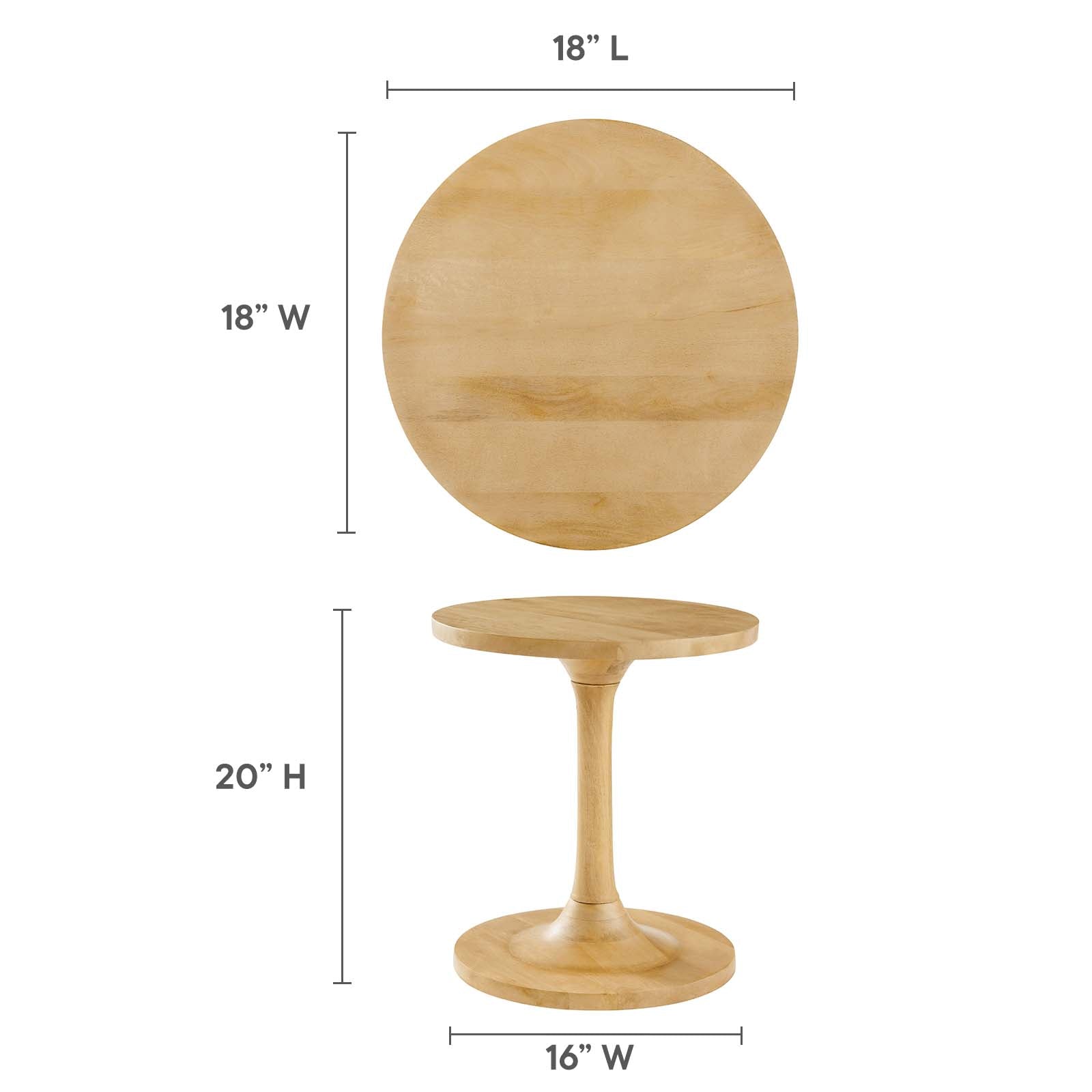 Lina Round Wood Side Table By HouseBean