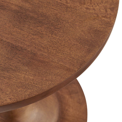 Lina Round Wood Side Table By HouseBean