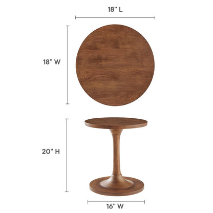 Lina Round Wood Side Table By HouseBean