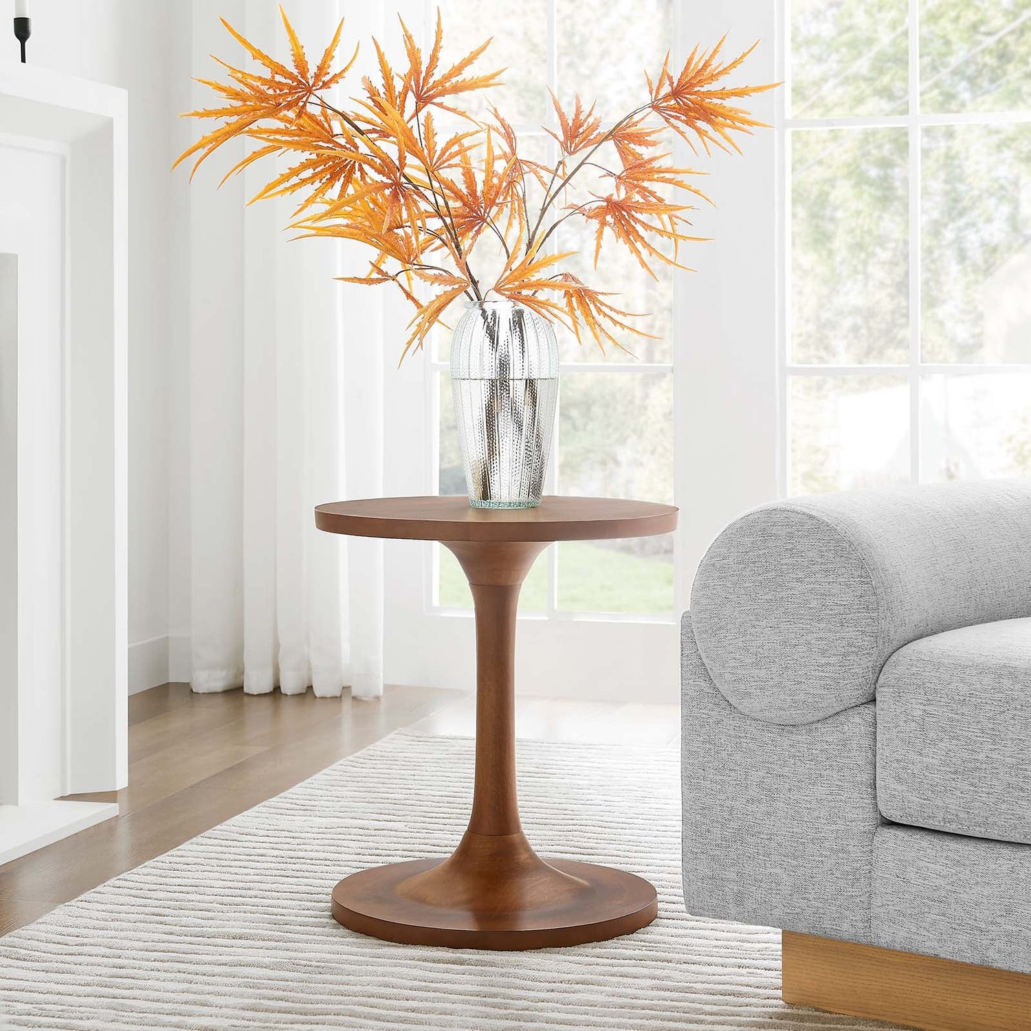 Lina Round Wood Side Table By HouseBean