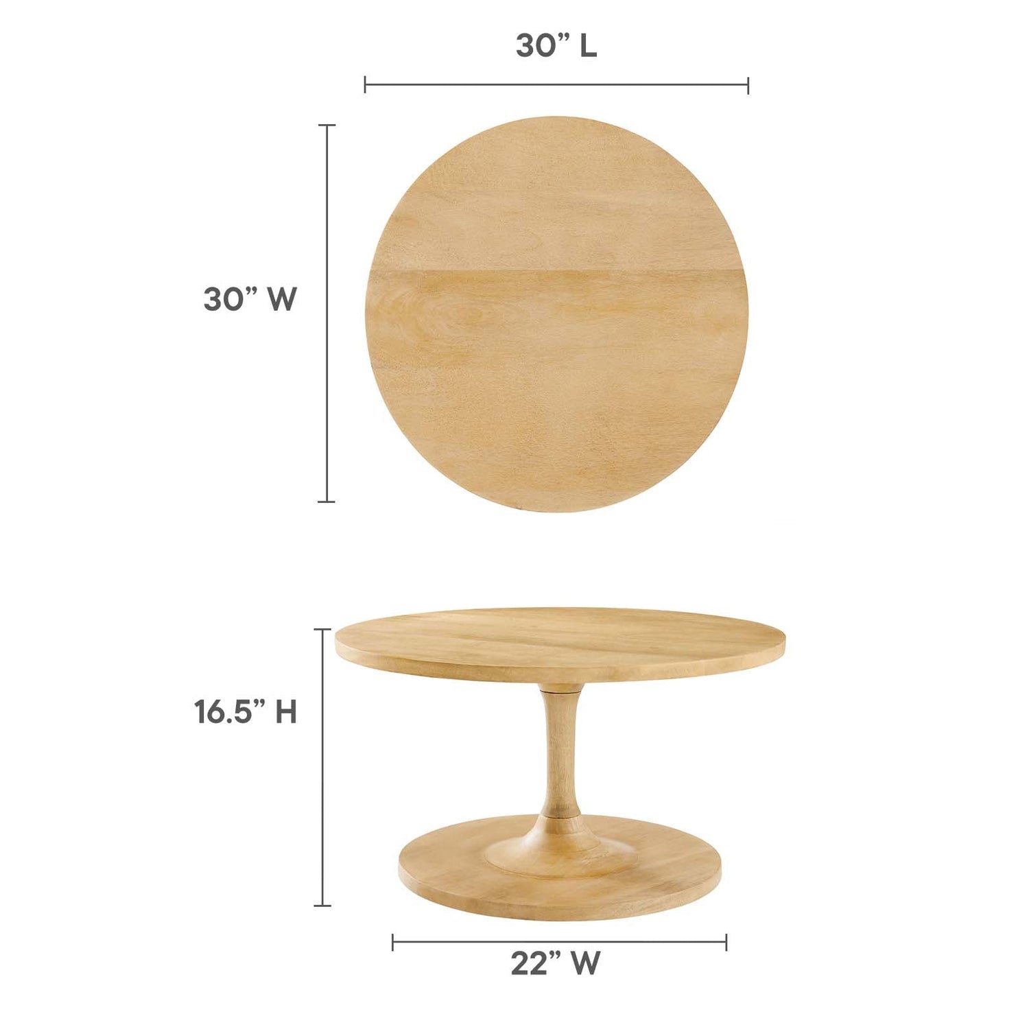 Lina Round Wood Coffee Table By HouseBean