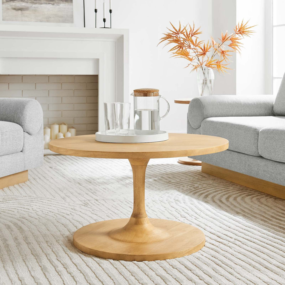 Lina Round Wood Coffee Table By HouseBean