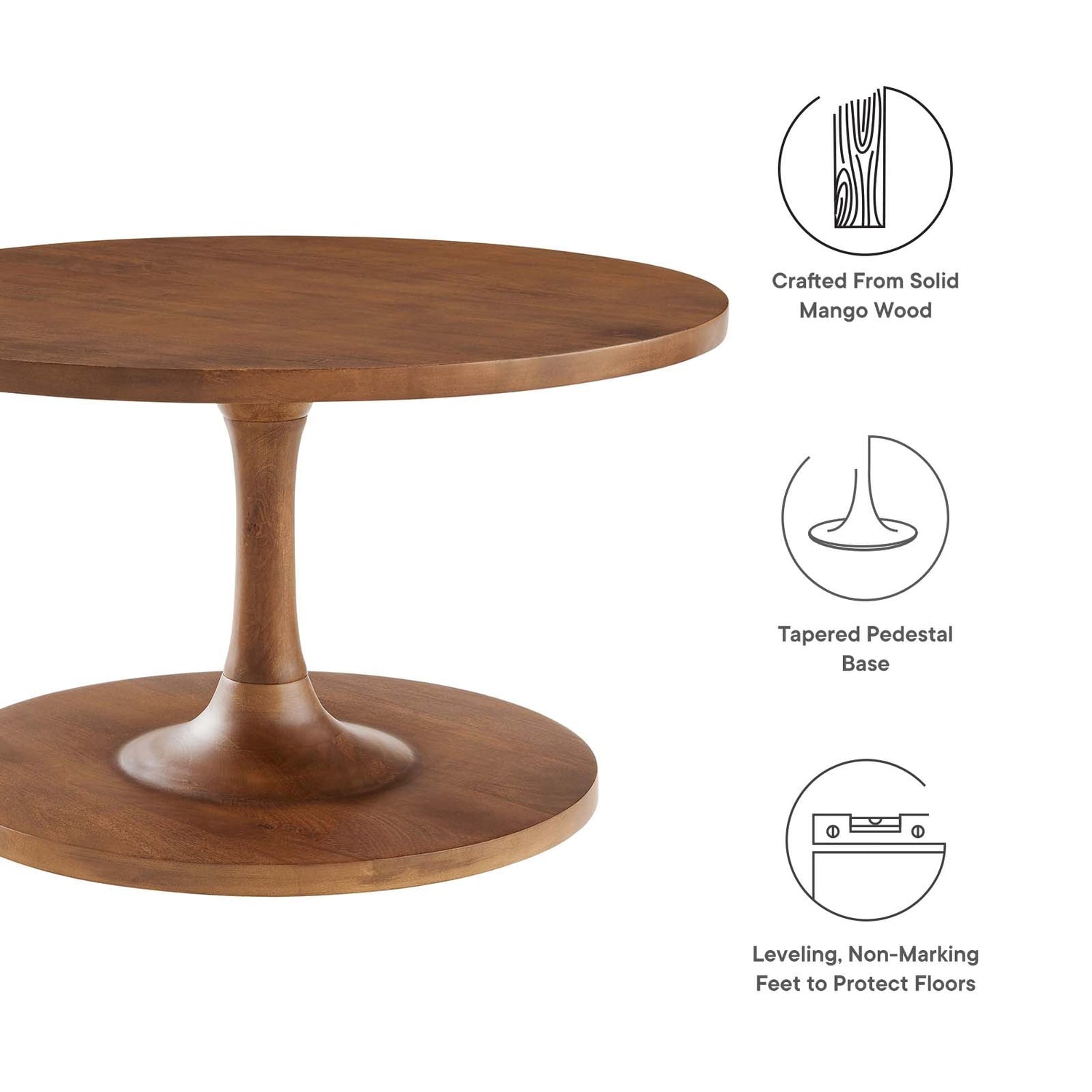 Lina Round Wood Coffee Table by Modway