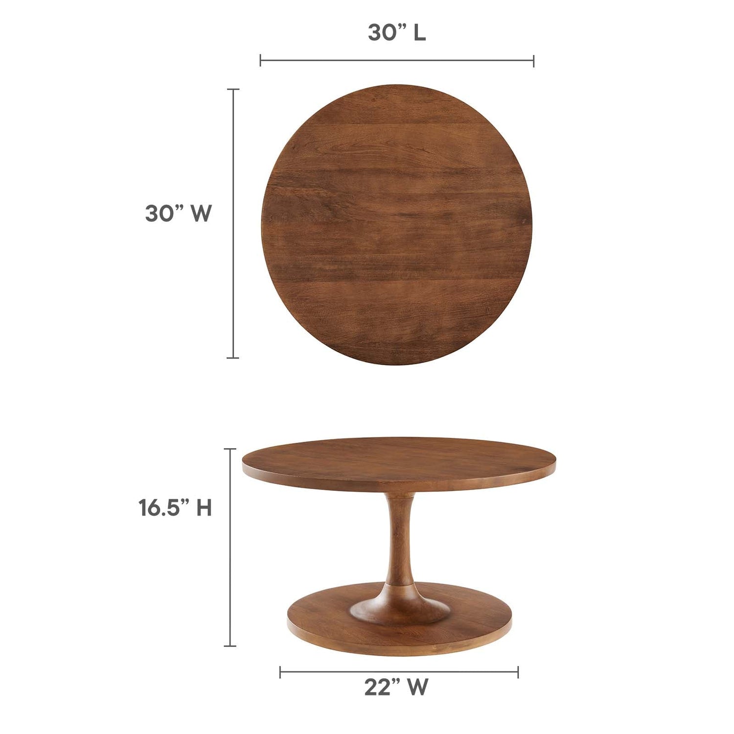 Lina Round Wood Coffee Table By HouseBean