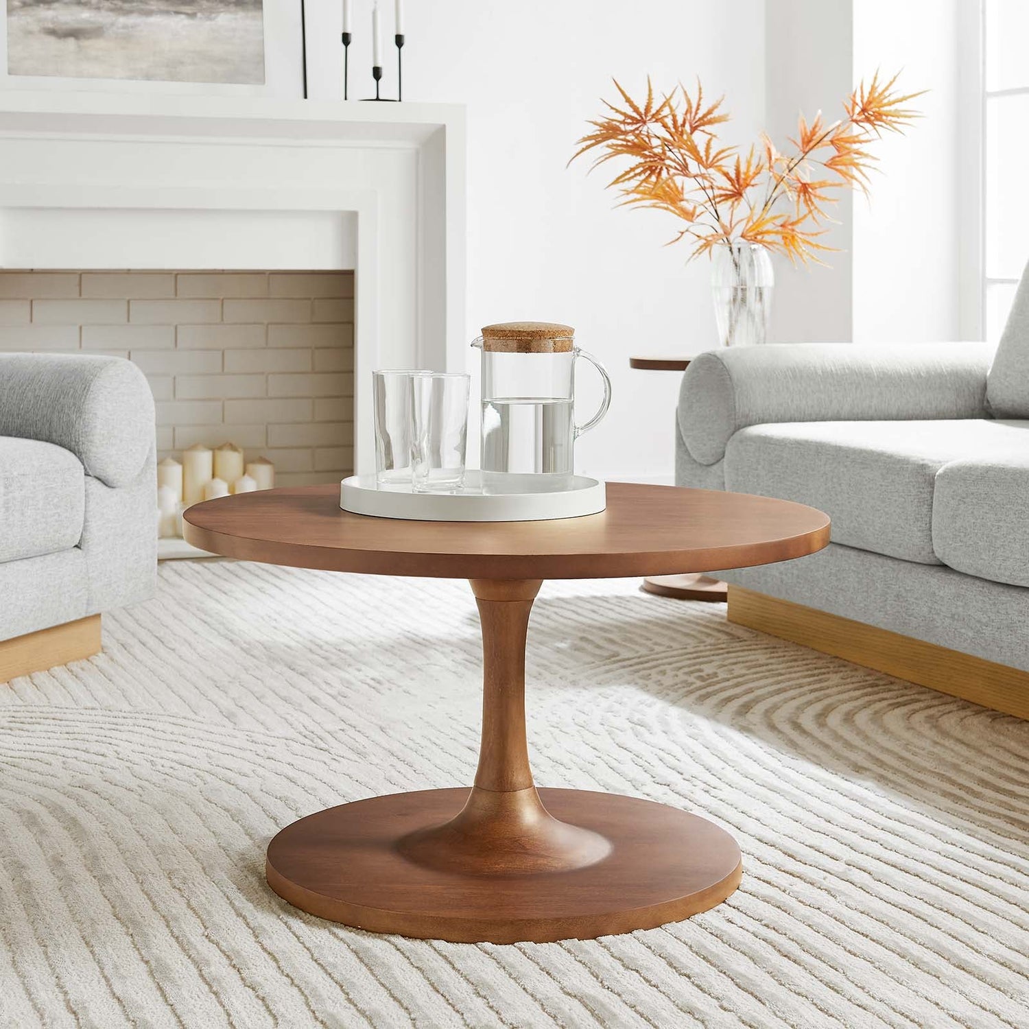 Lina Round Wood Coffee Table by Modway