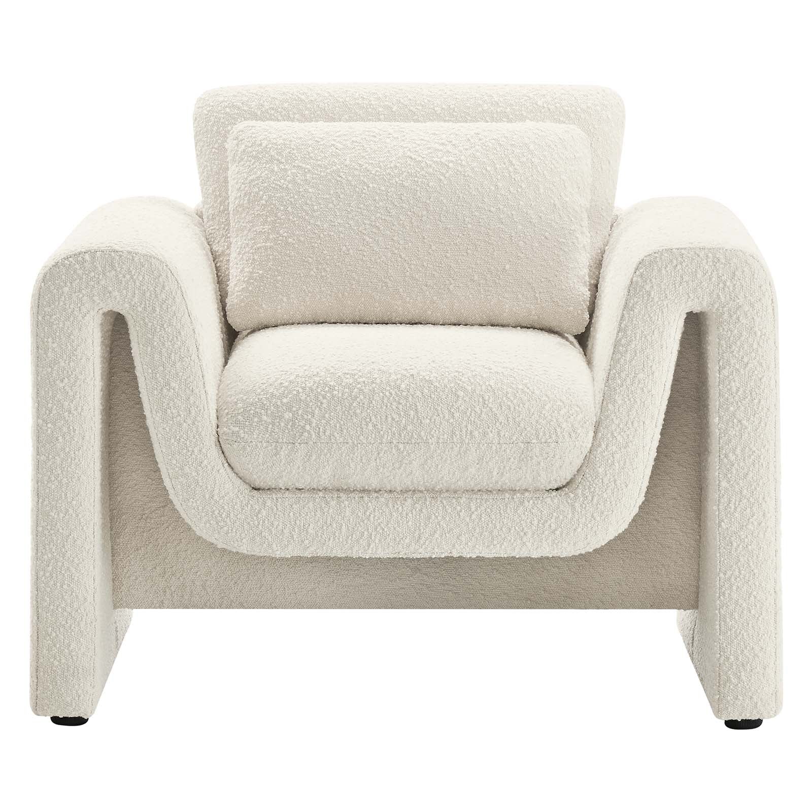 Waverly Boucle Upholstered Armchair By HouseBean