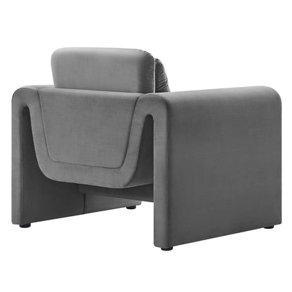 Waverly Performance Velvet Armchair By HouseBean