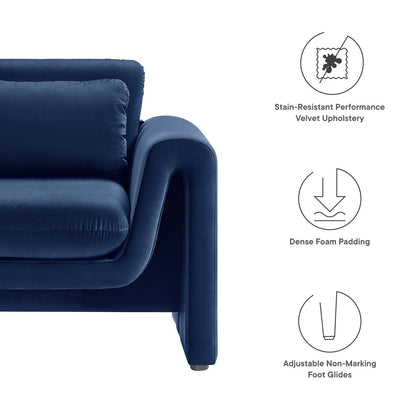 Waverly Performance Velvet Armchair By HouseBean