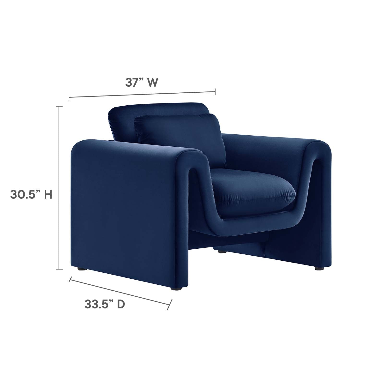 Waverly Performance Velvet Armchair By HouseBean