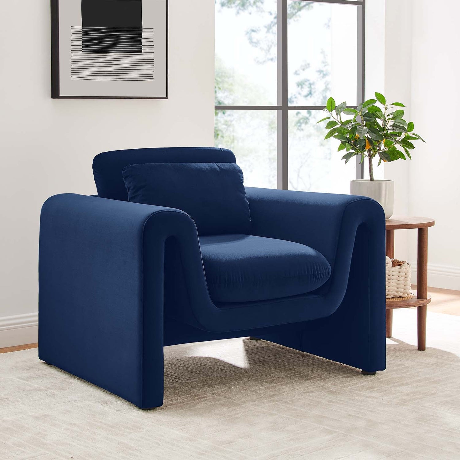 Waverly Performance Velvet Armchair By HouseBean