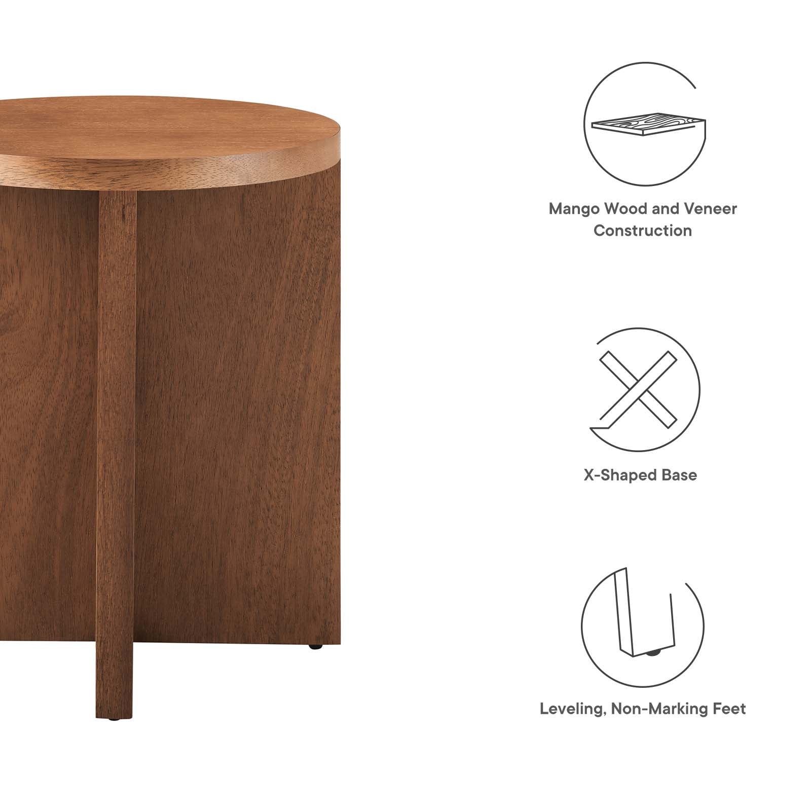 Silas Round Wood Side Table By HouseBean