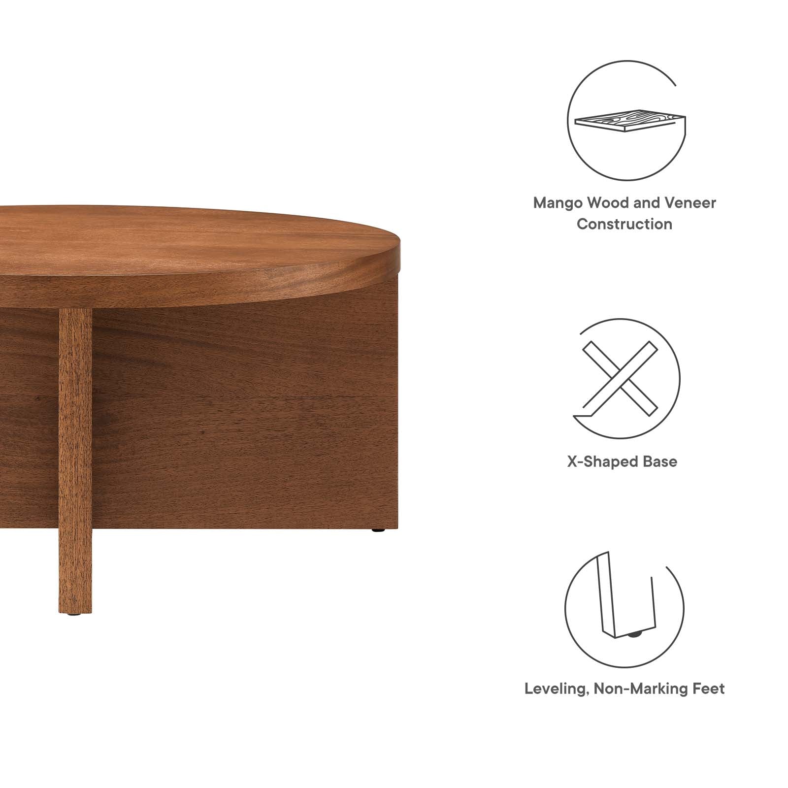 Silas Round Wood Coffee Table By HouseBean