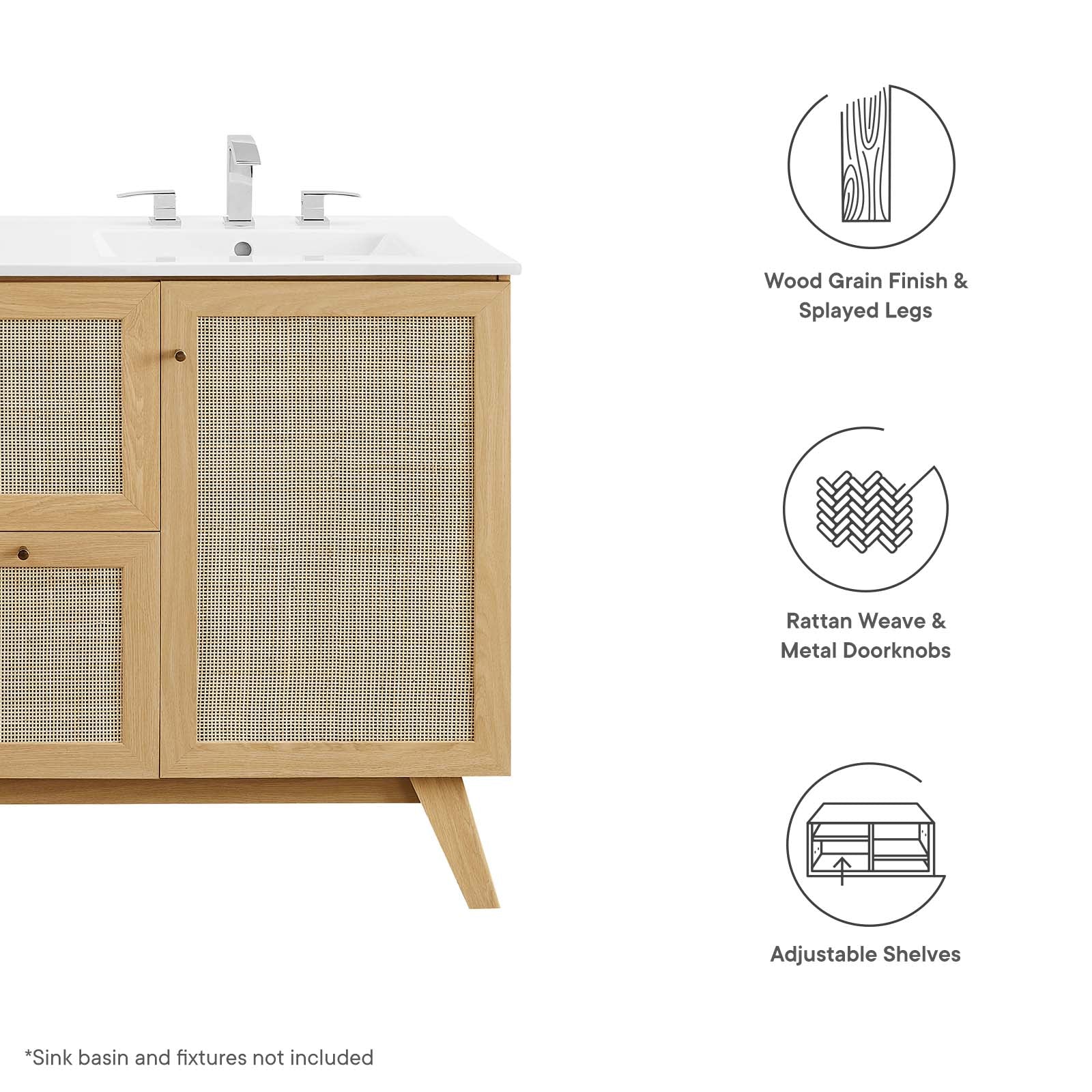 Soma 48‚Äö√Ñ√π Single or Double Sink Compatible Bathroom Vanity Cabinet (Sink Basin Not Included) By HouseBean