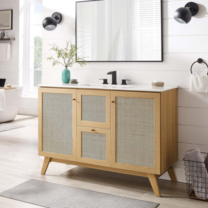 Soma 48‚Äö√Ñ√π Single or Double Sink Compatible Bathroom Vanity Cabinet (Sink Basin Not Included) By HouseBean