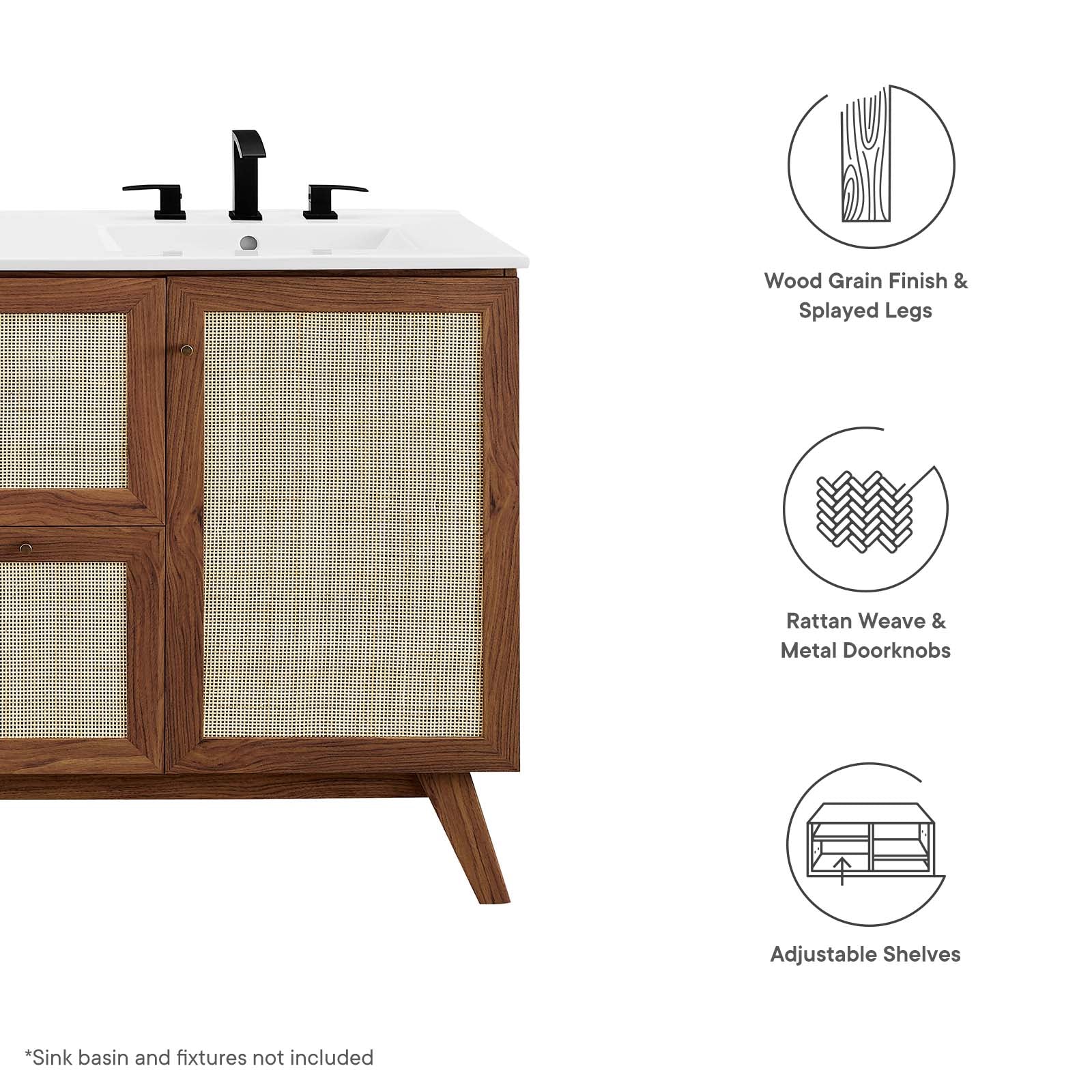 Soma 48‚Äö√Ñ√π Single or Double Sink Compatible Bathroom Vanity Cabinet (Sink Basin Not Included) By HouseBean