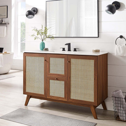 Soma 48‚Äö√Ñ√π Single or Double Sink Compatible Bathroom Vanity Cabinet (Sink Basin Not Included) By HouseBean