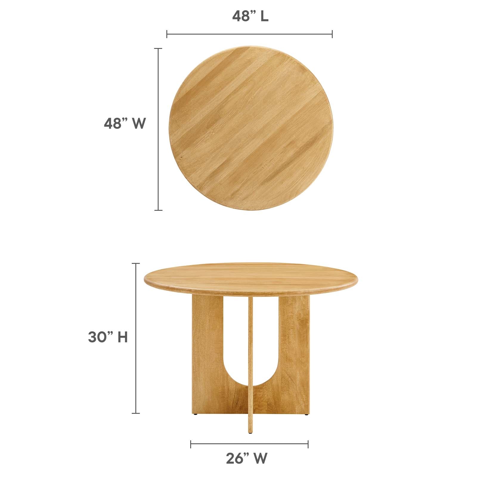 Rivian Round 48&quot; Wood Dining Table By HouseBean