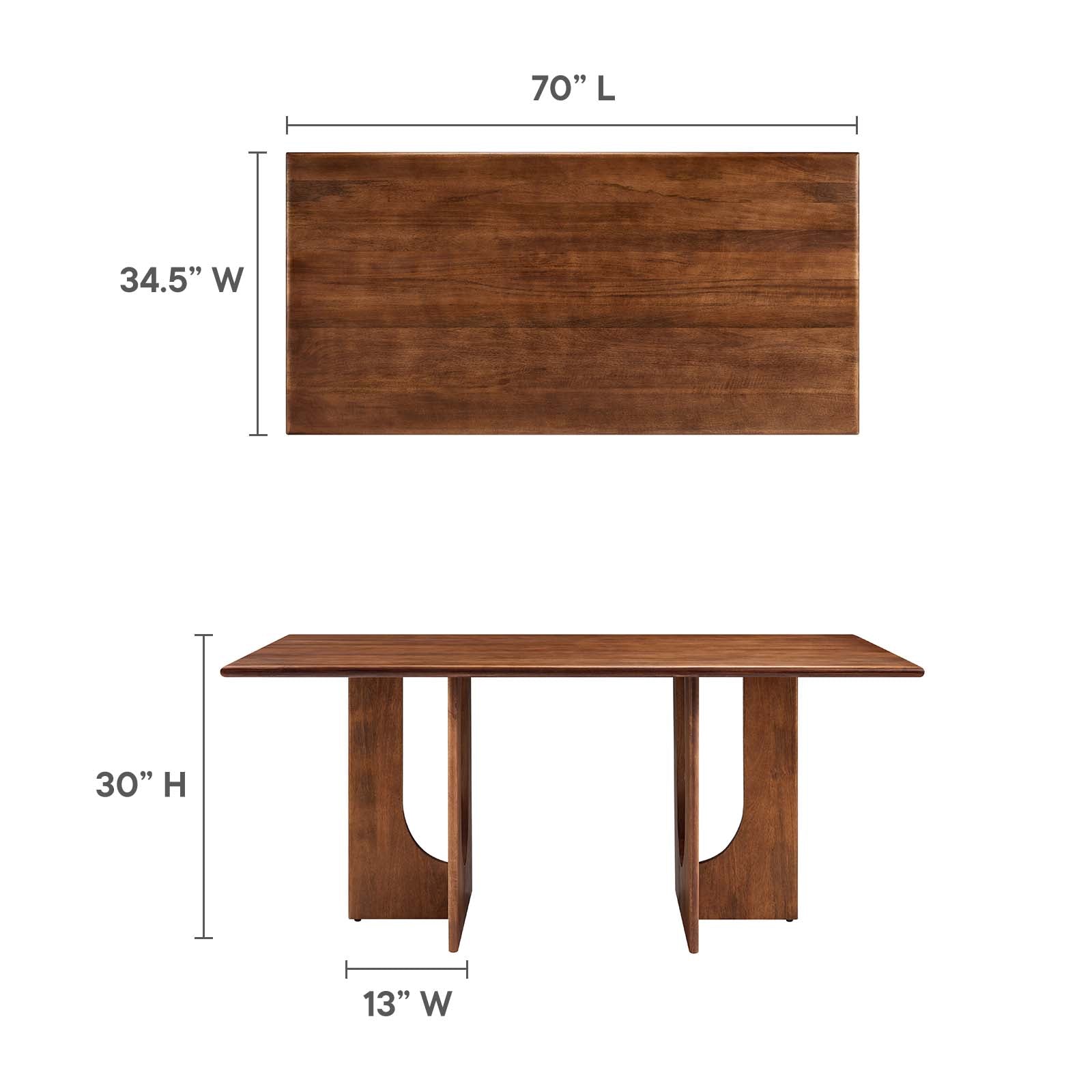 Rivian Rectangular 70&quot; Wood Dining Table By HouseBean