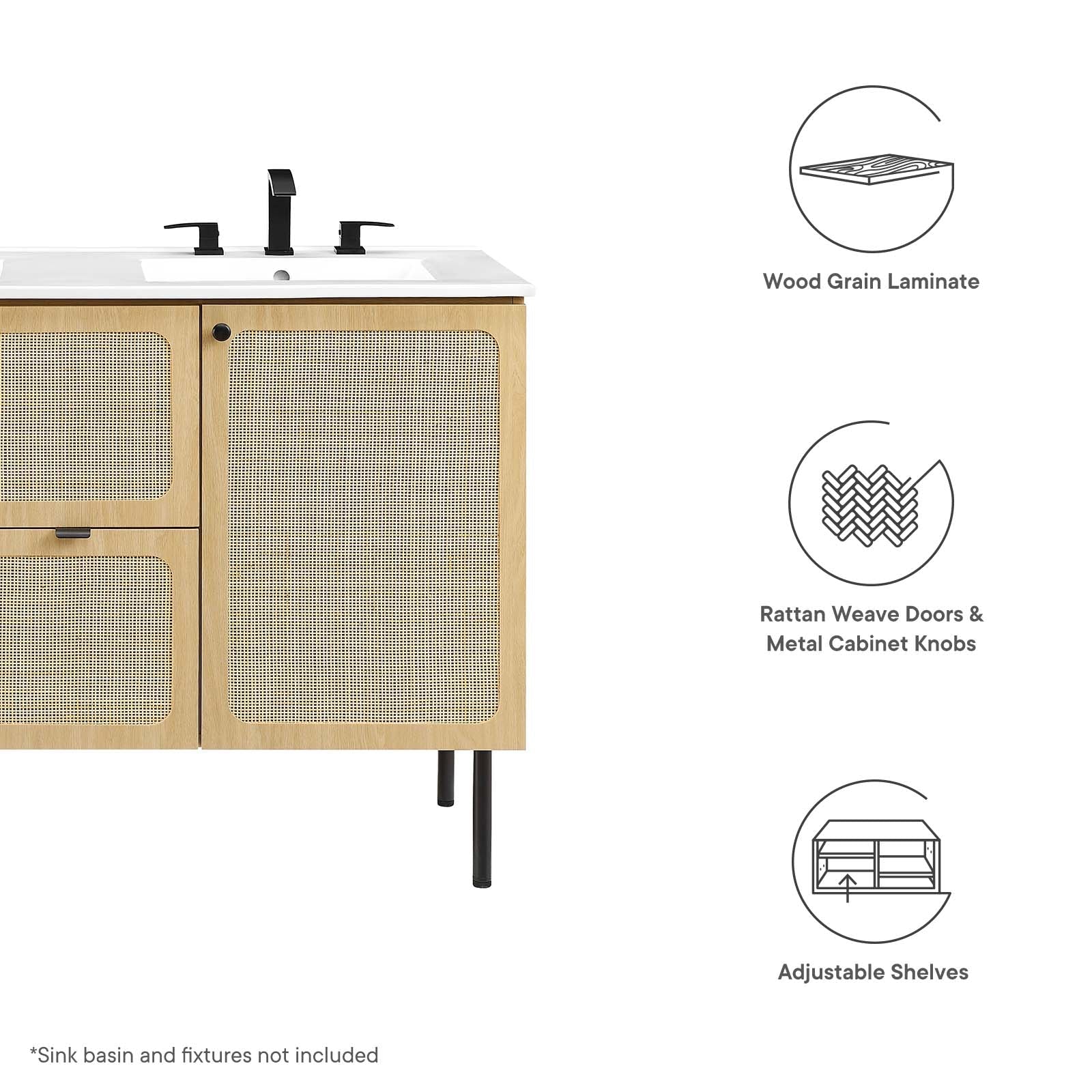 Chaucer 48&quot; Bathroom Vanity Cabinet (Sink Basin Not Included) By HouseBean