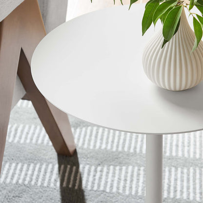 Aliza Round White Marble Side Table By HouseBean