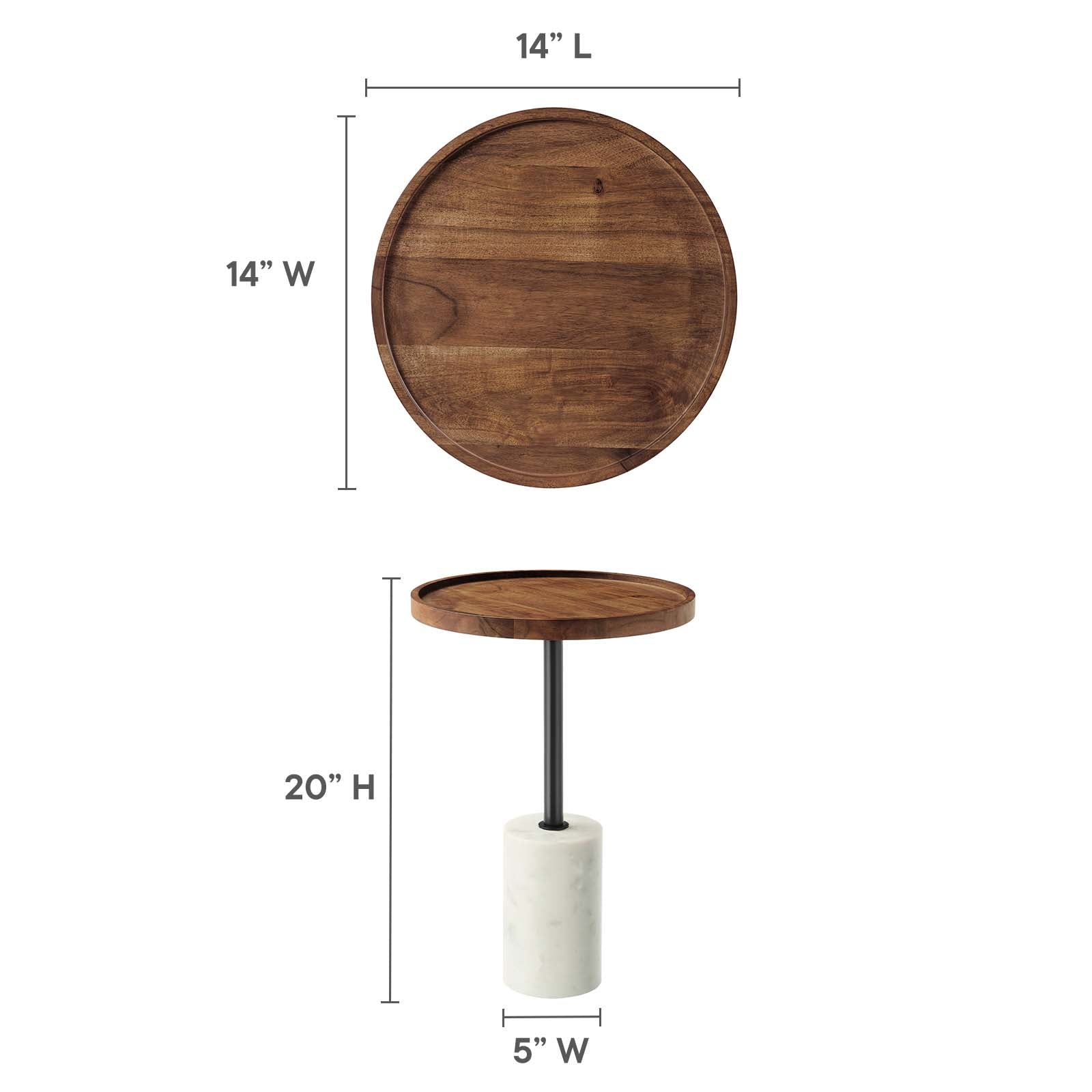 Amina Round Acacia Wood Side Table By HouseBean