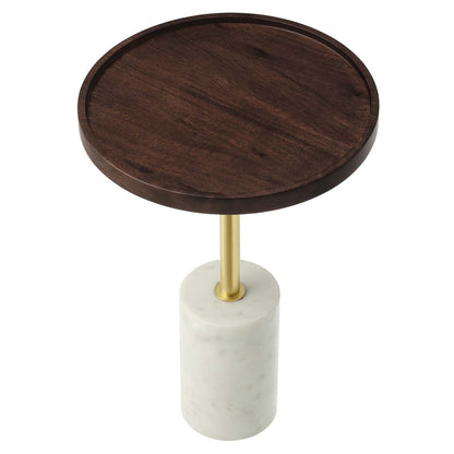 Amina Round Acacia Wood Side Table By HouseBean