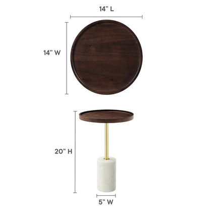 Amina Round Acacia Wood Side Table By HouseBean