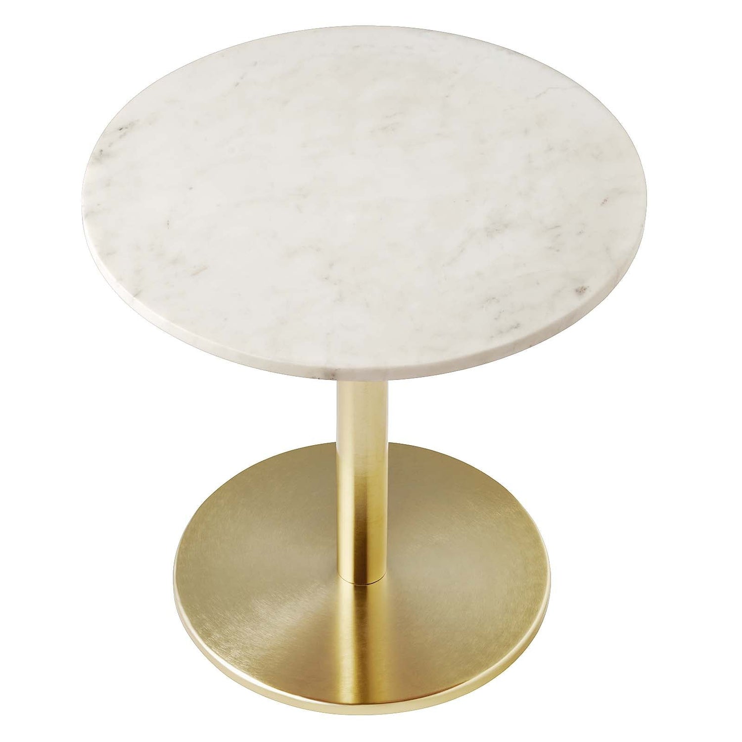 Viva Round White Marble Side Table By HouseBean