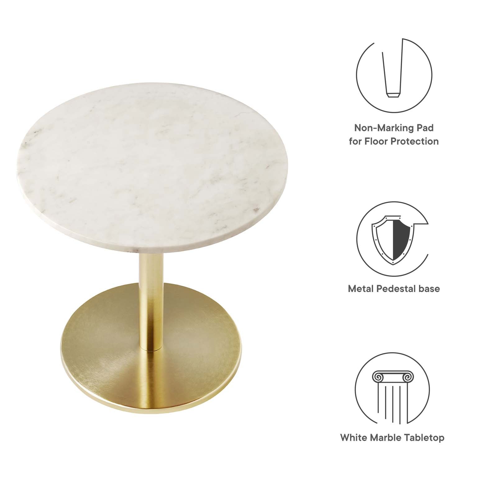 Viva Round White Marble Side Table By HouseBean