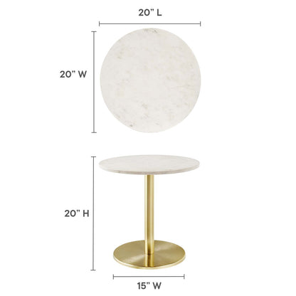 Viva Round White Marble Side Table By HouseBean