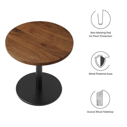 Viva Round Acacia Wood Side Table By HouseBean