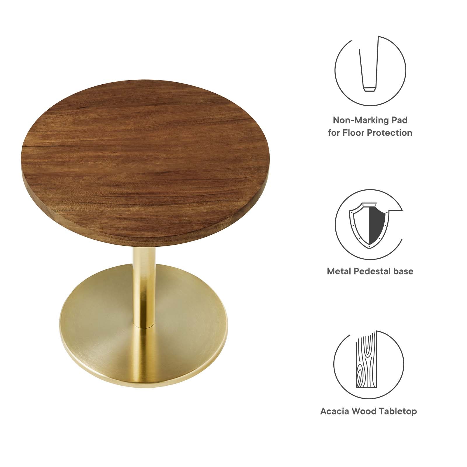 Viva Round Acacia Wood Side Table by Modway