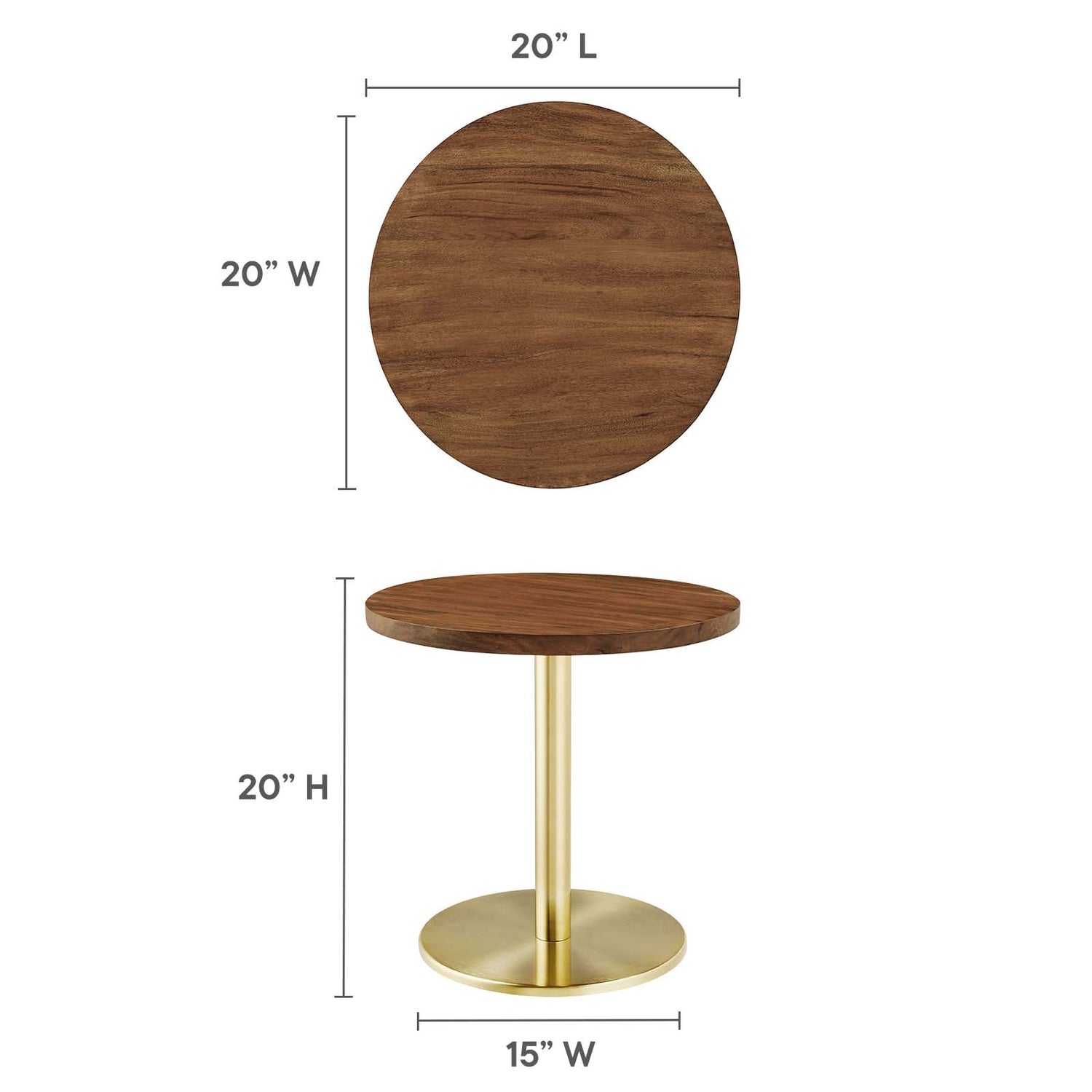 Viva Round Acacia Wood Side Table by Modway