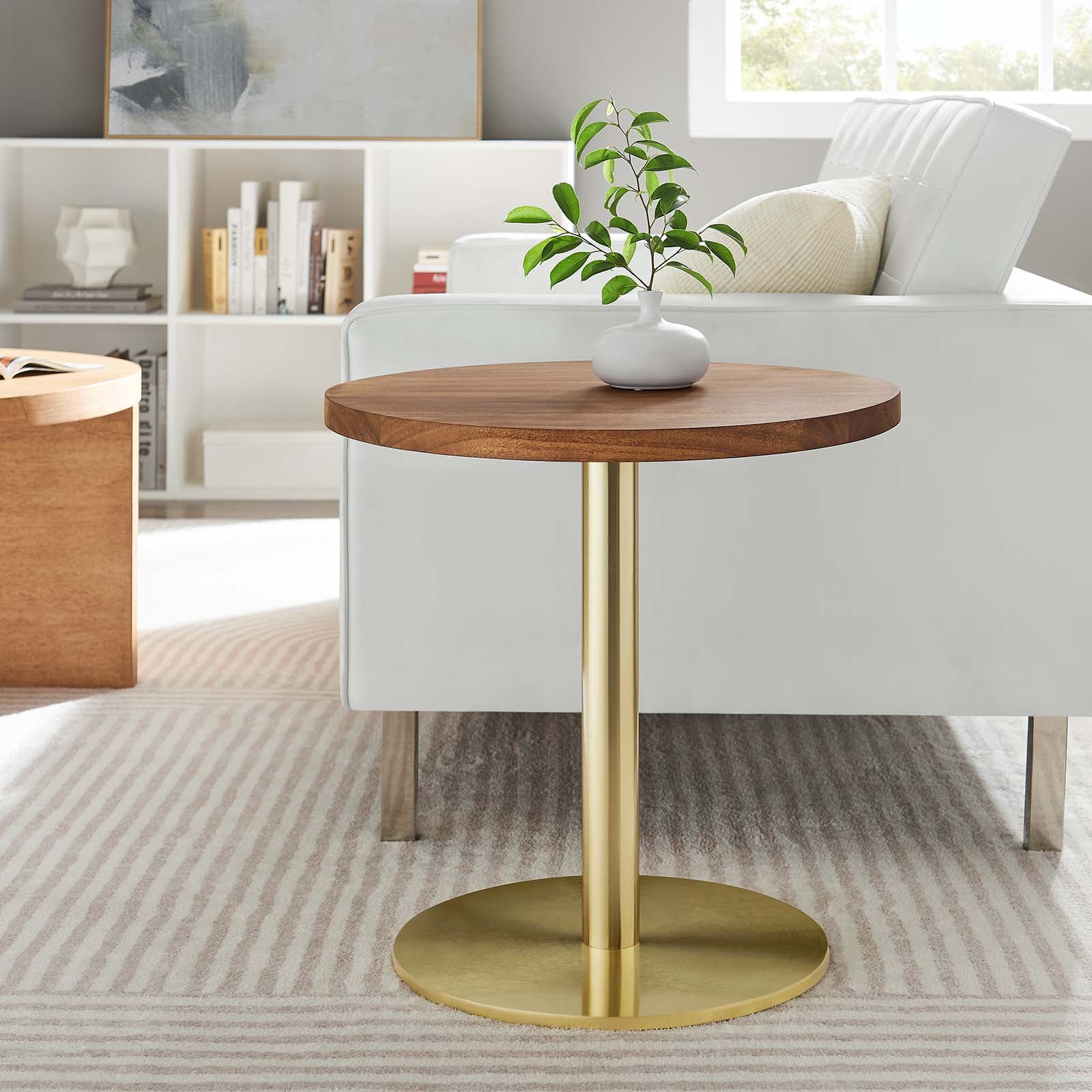 Viva Round Acacia Wood Side Table By HouseBean