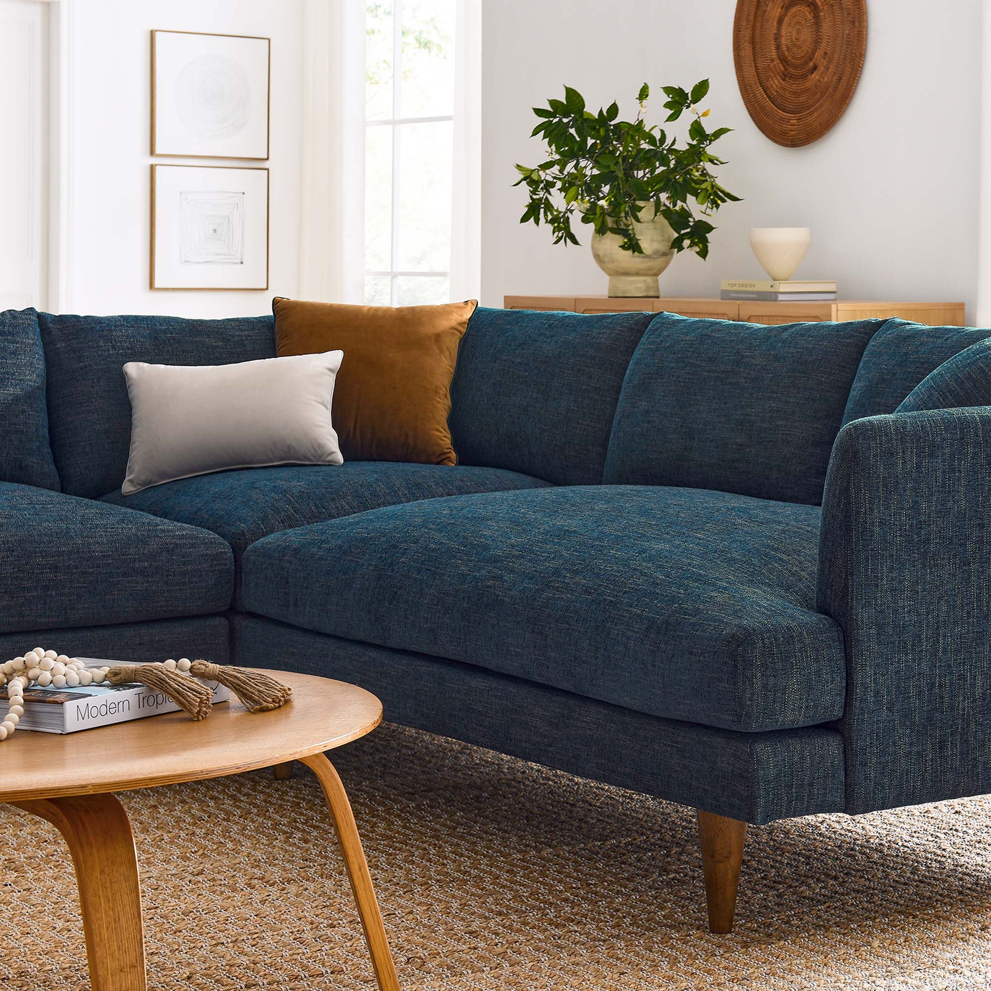 Zoya 3 Piece Down Filled Overstuffed Sectional Sofa by Modway