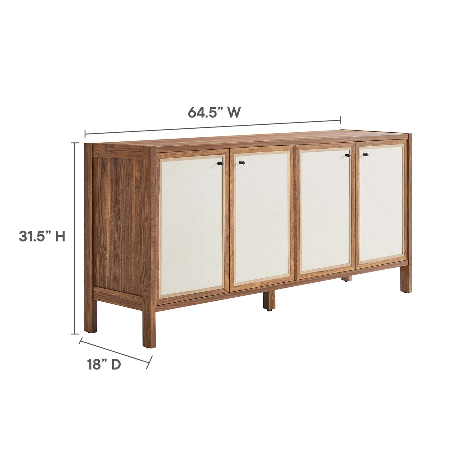 Capri 65&quot; Wood Grain Sideboard Storage Cabinet by Modway