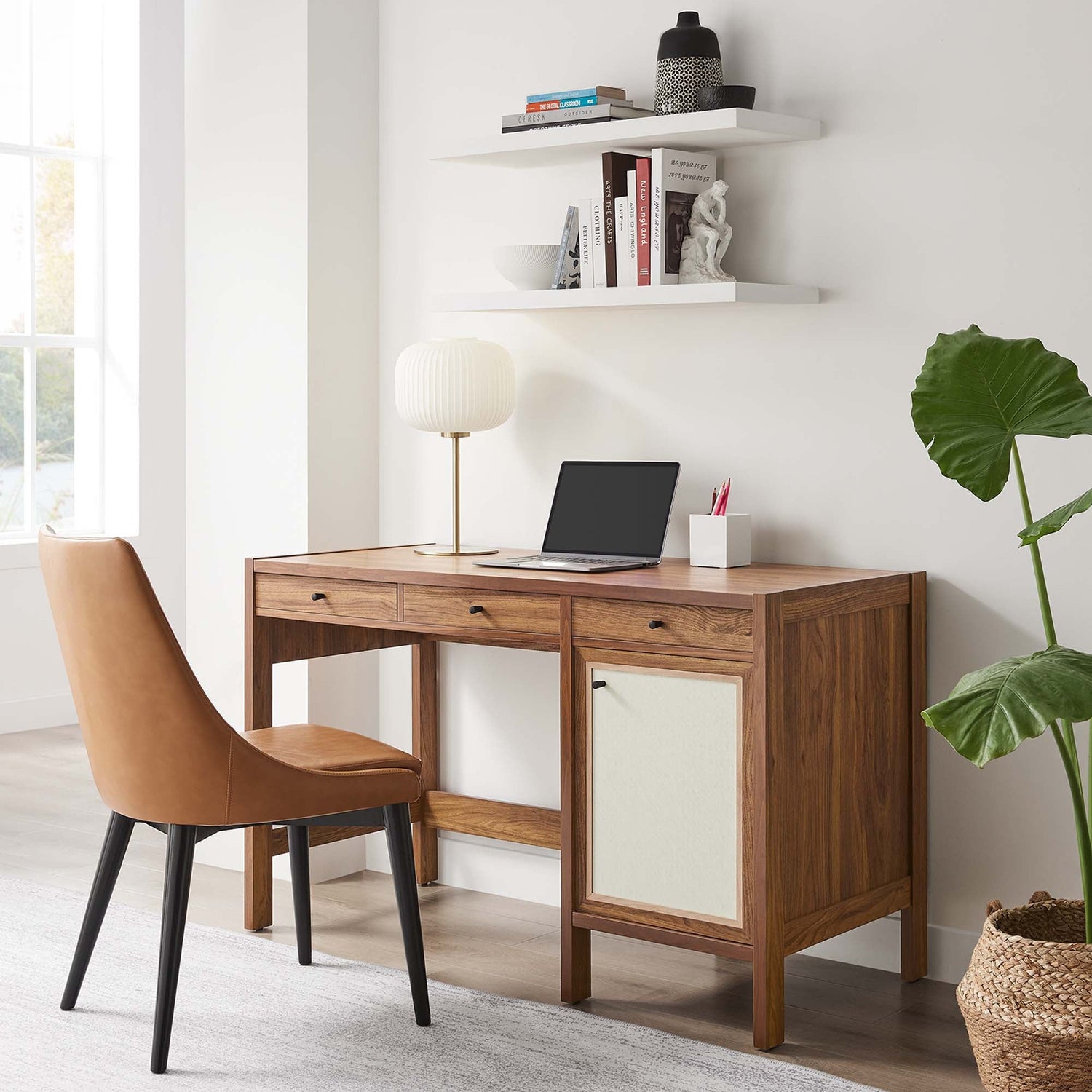 Capri 49&quot; Wood Grain Office Desk by Modway