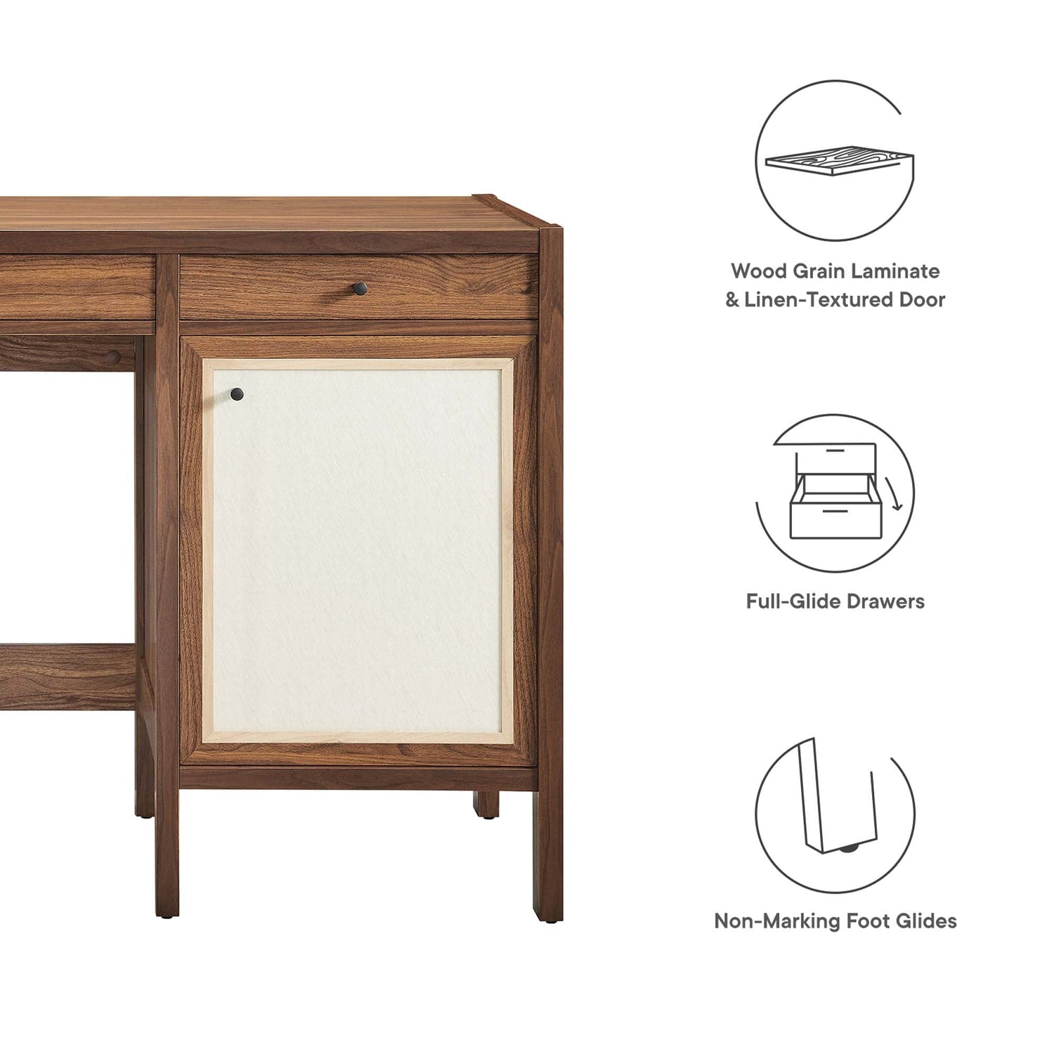 Capri 49&quot; Wood Grain Office Desk by Modway