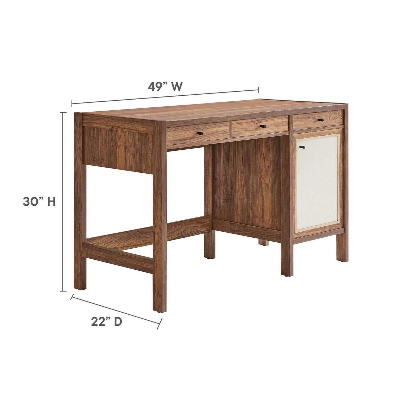 Capri 49&quot; Wood Grain Office Desk by Modway
