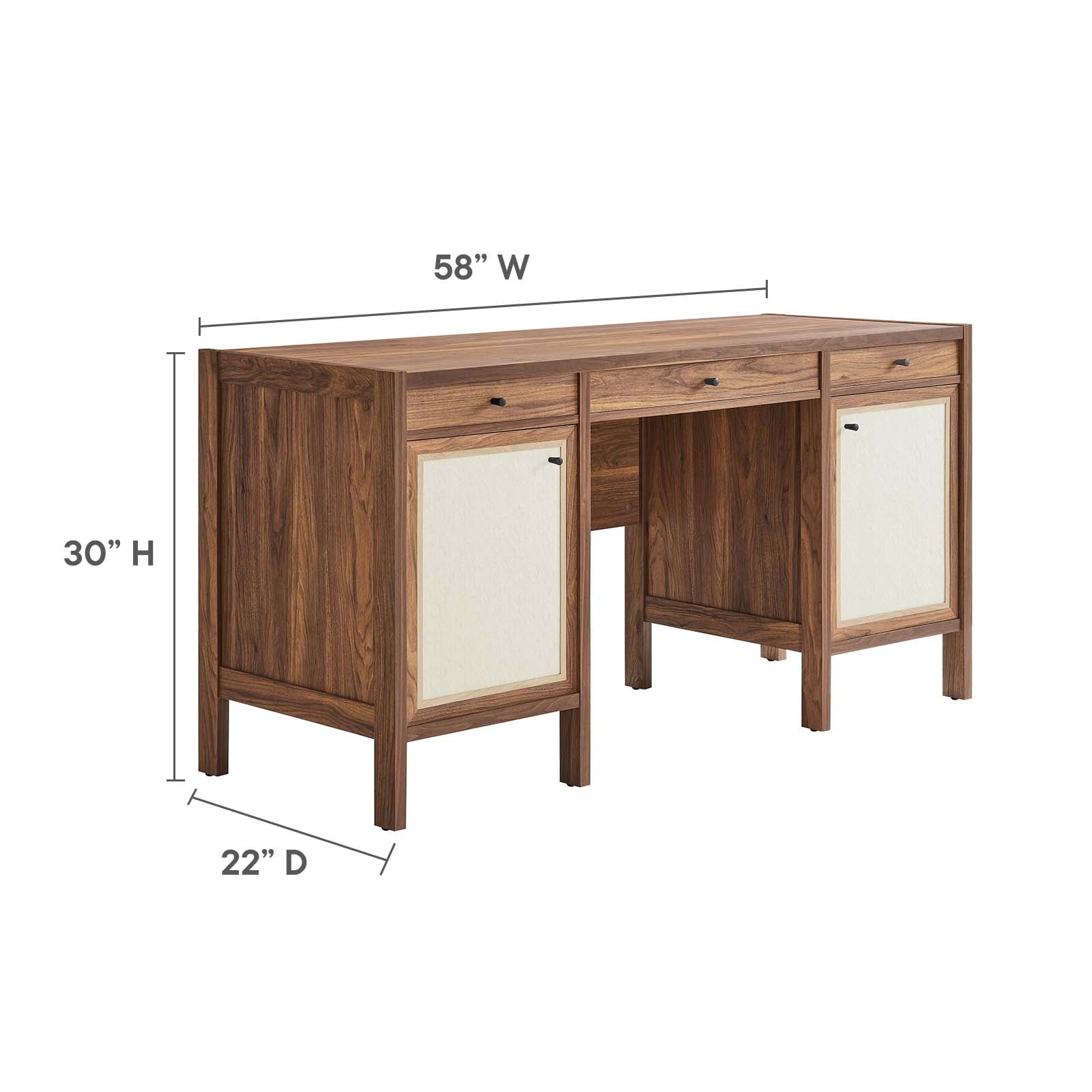 Capri 58&quot; Wood Grain Office Desk By HouseBean