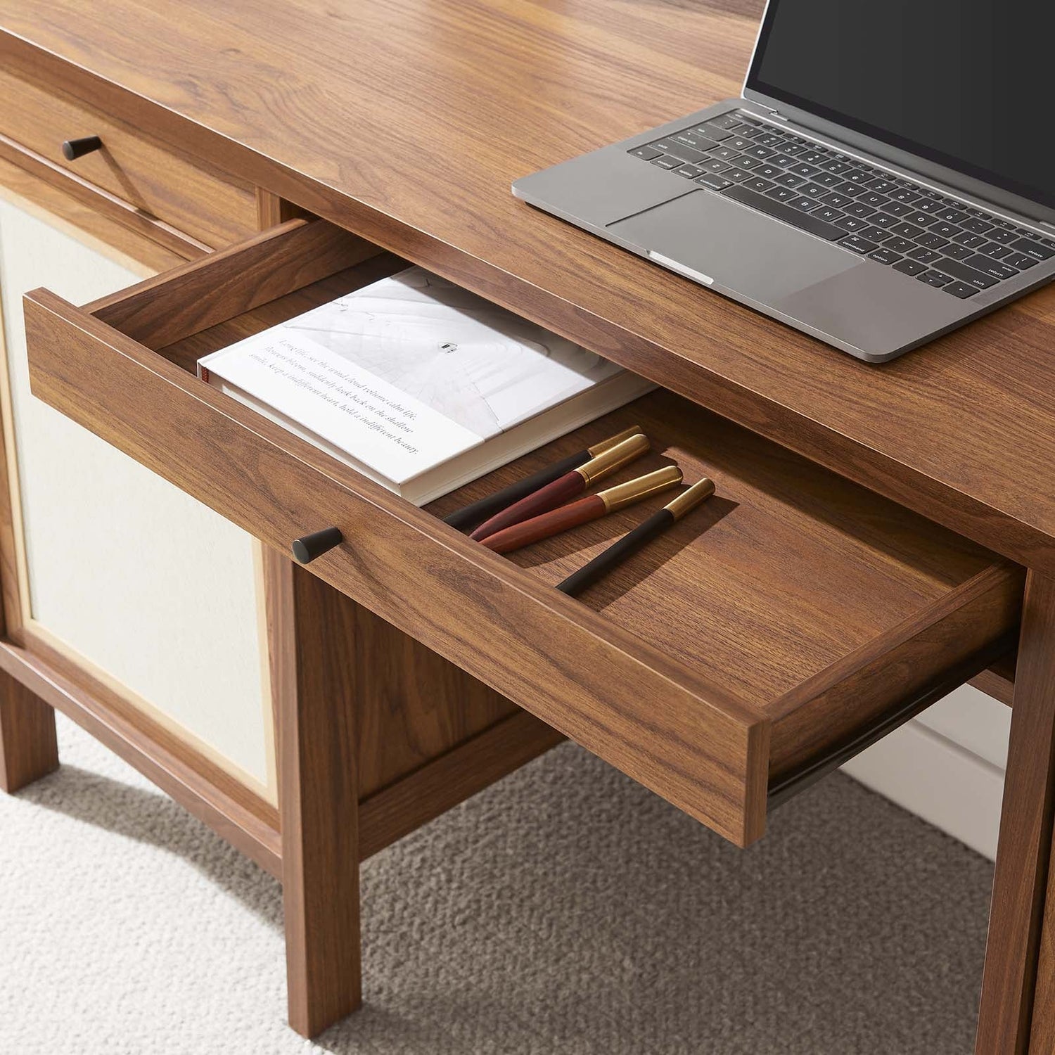 Capri 58&quot; Wood Grain Office Desk By HouseBean