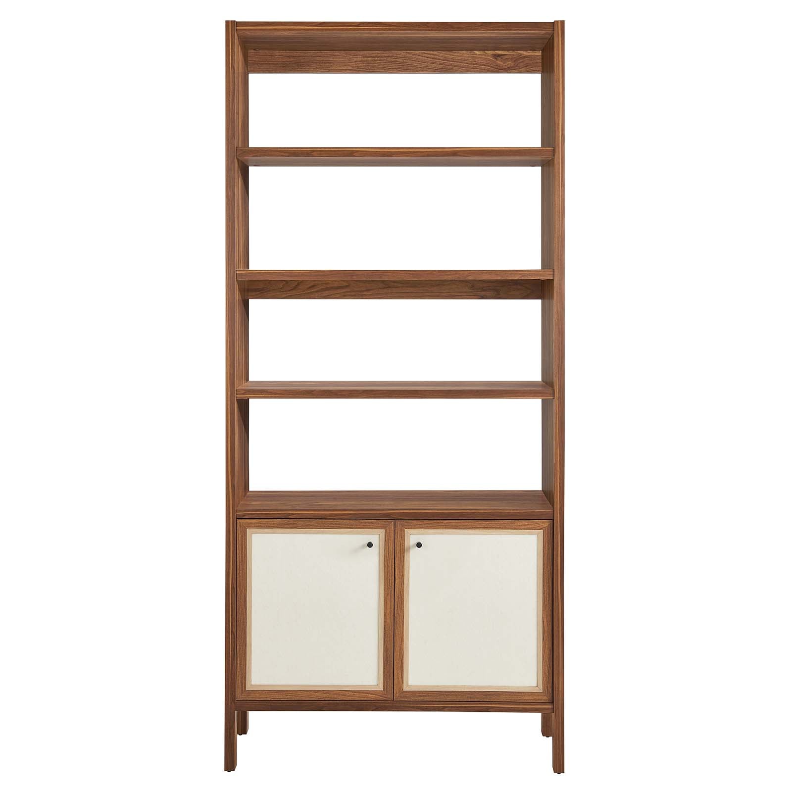 Capri 4-Shelf Wood Grain Bookcase By HouseBean