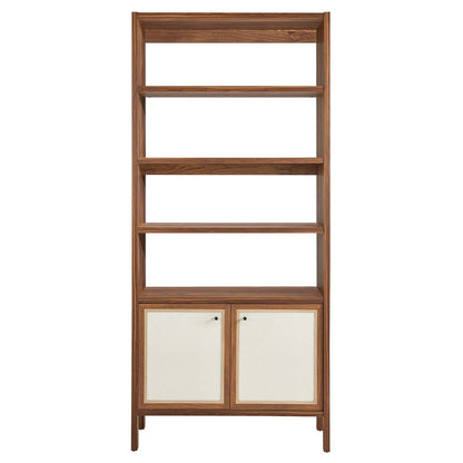 Capri 4-Shelf Wood Grain Bookcase By HouseBean