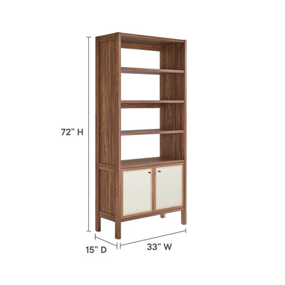 Capri 4-Shelf Wood Grain Bookcase By HouseBean