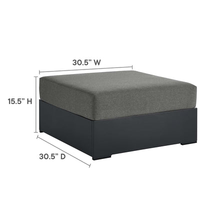 Tahoe Outdoor Patio Powder-Coated Aluminum Ottoman By HouseBean