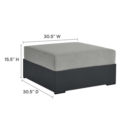 Tahoe Outdoor Patio Powder-Coated Aluminum Ottoman By HouseBean