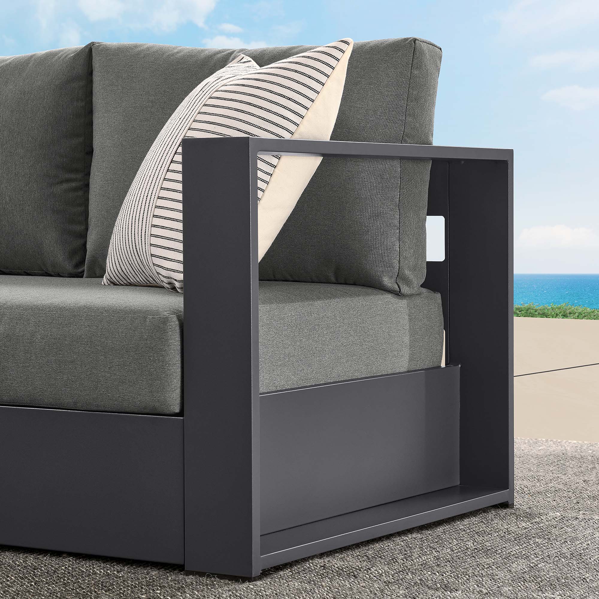 Tahoe Outdoor Patio Powder-Coated Aluminum Modular Right-Facing Loveseat by Modway