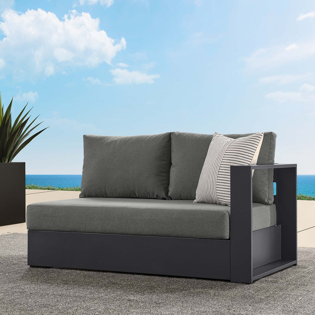 Tahoe Outdoor Patio Powder-Coated Aluminum Modular Right-Facing Loveseat by Modway