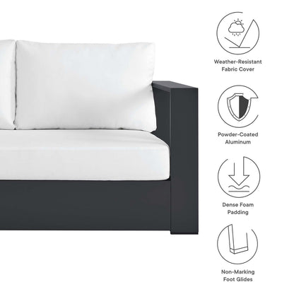 Tahoe Outdoor Patio Powder-Coated Aluminum Modular Right-Facing Loveseat By HouseBean